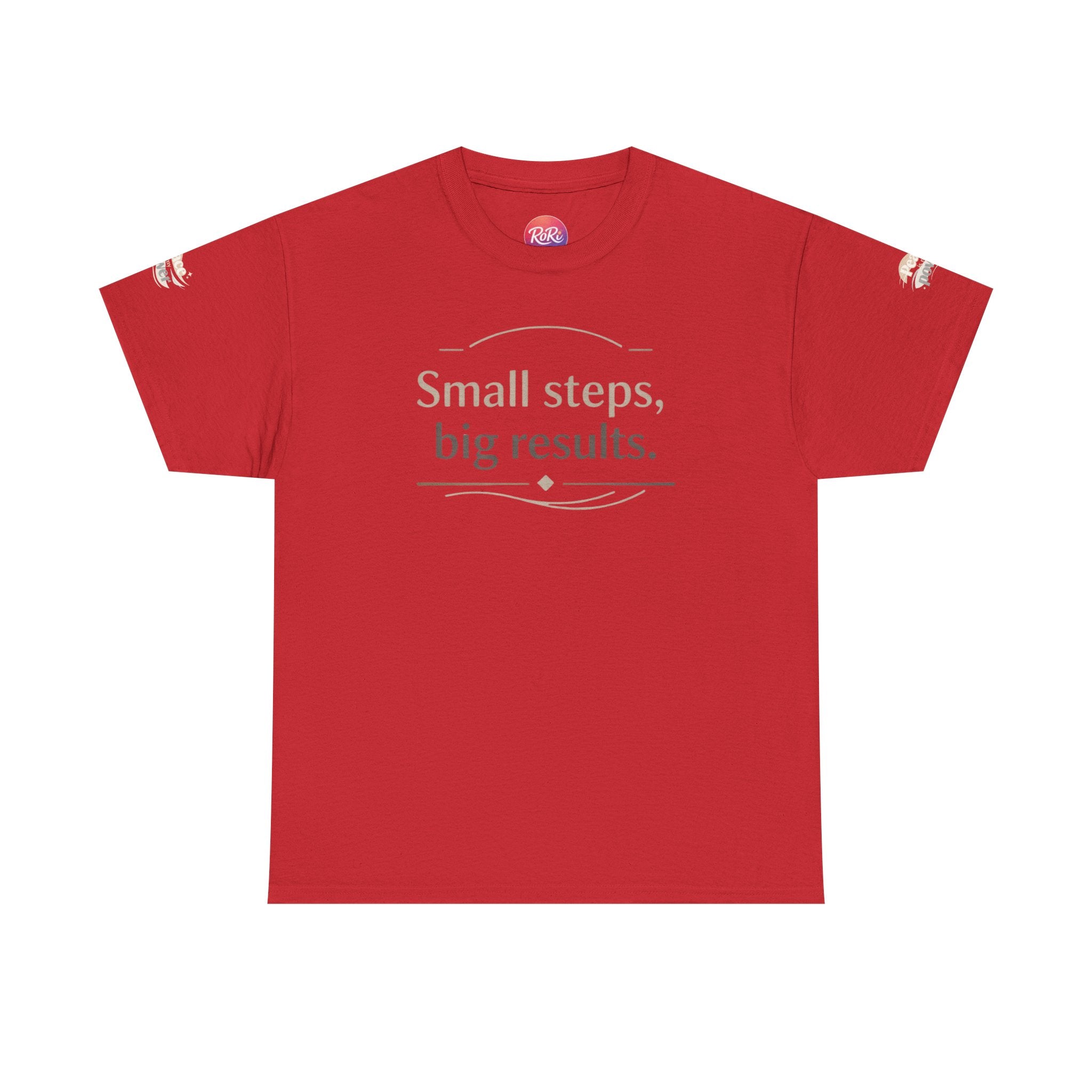 Motivational Tee — "Small steps, big results." Inspirational Cotton Shirt