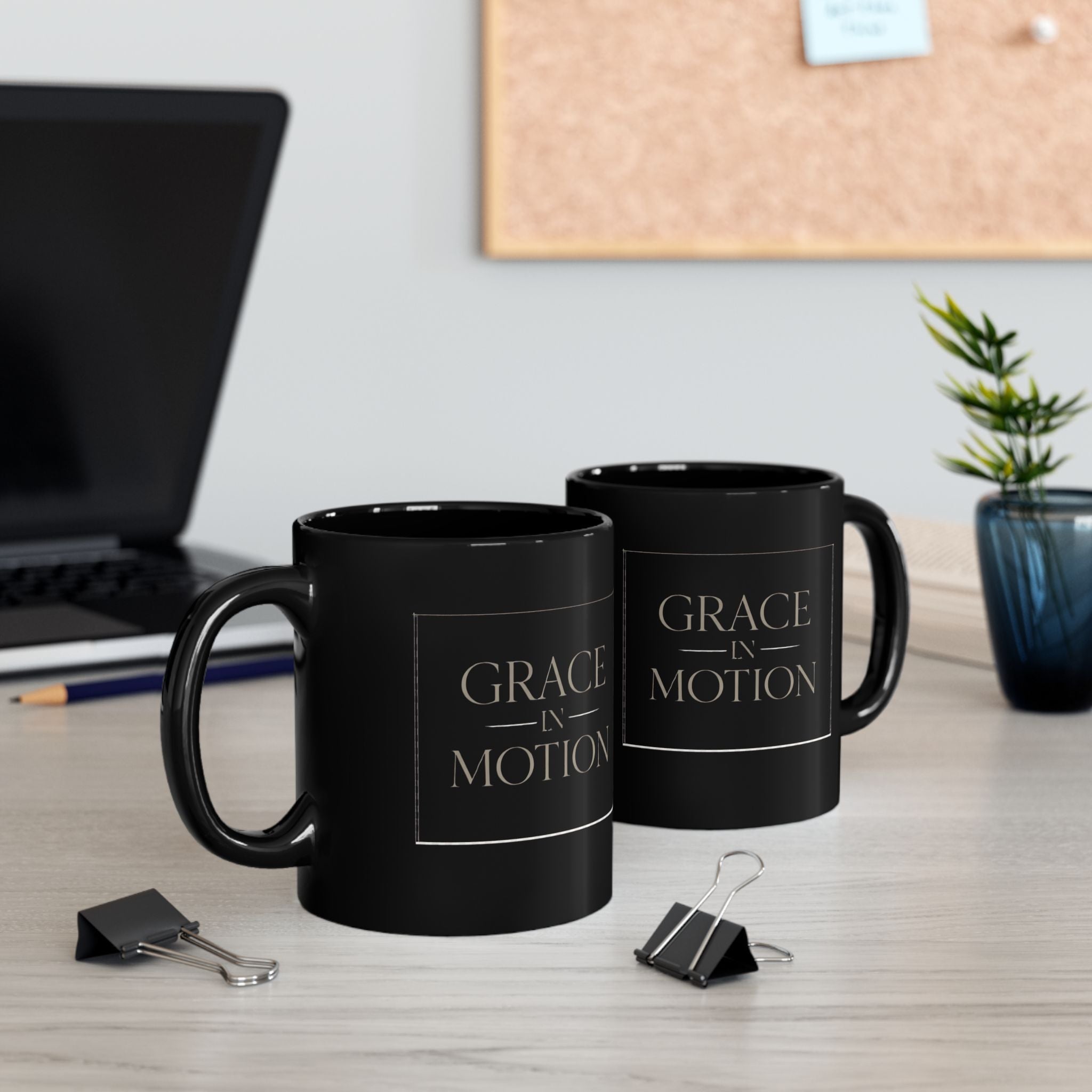 Grace in Motion Black Coffee Mug — Inspirational Dance/Movement Gift (11oz & 15oz) I RoRi's Ideas