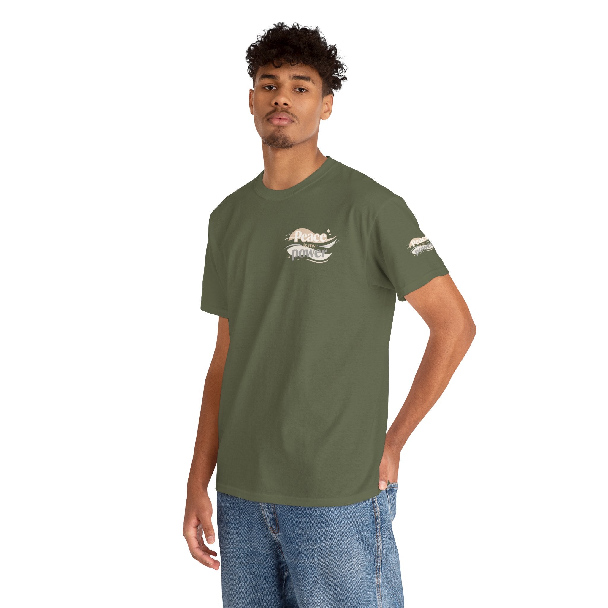 Power Mountain Tee — Minimal Retro Nature Graphic T-Shirt