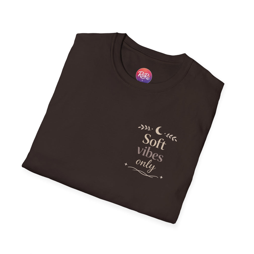 Soft Vibes Only T‑Shirt — Minimal Positive Quote Tee