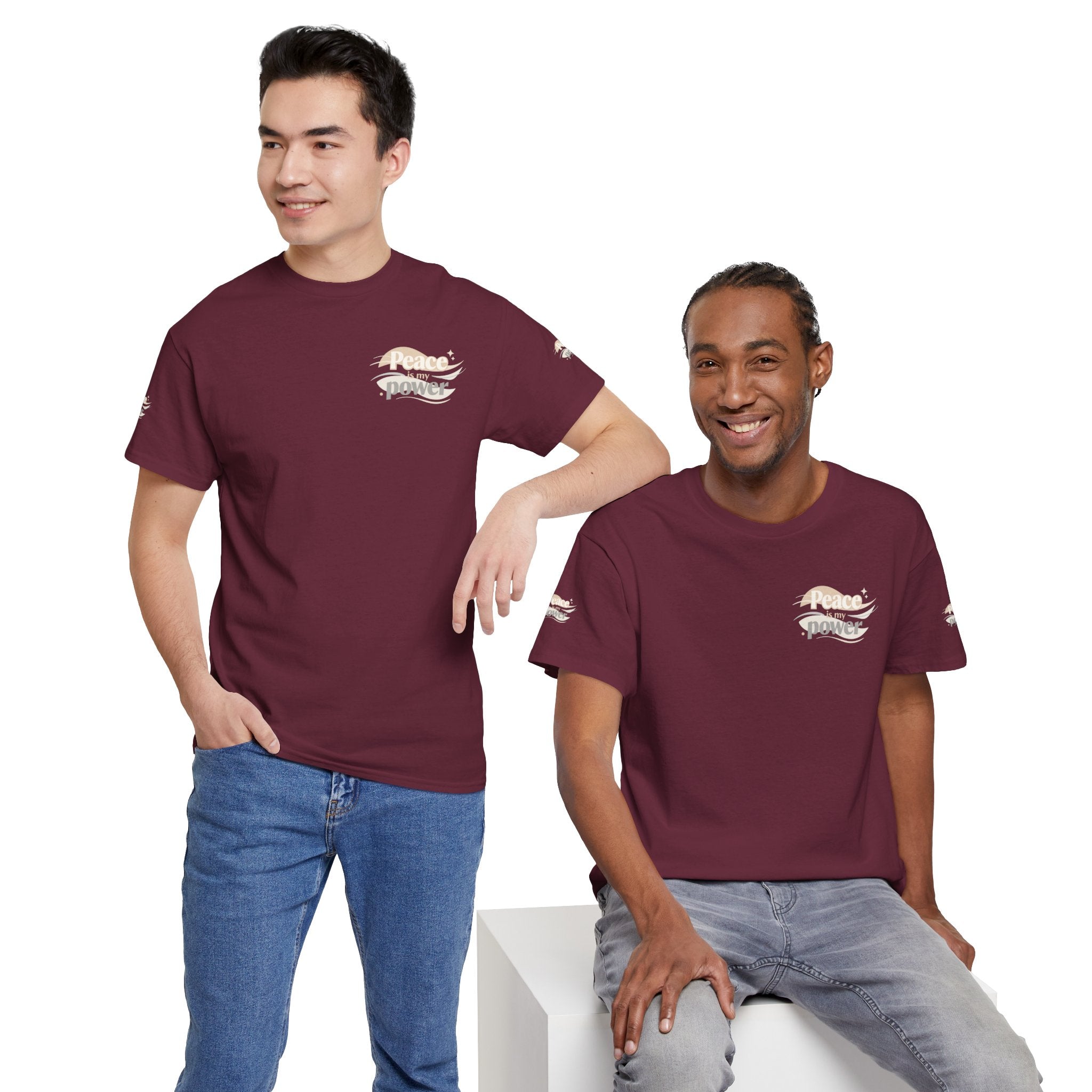 Power Mountain Tee — Minimal Retro Nature Graphic T-Shirt