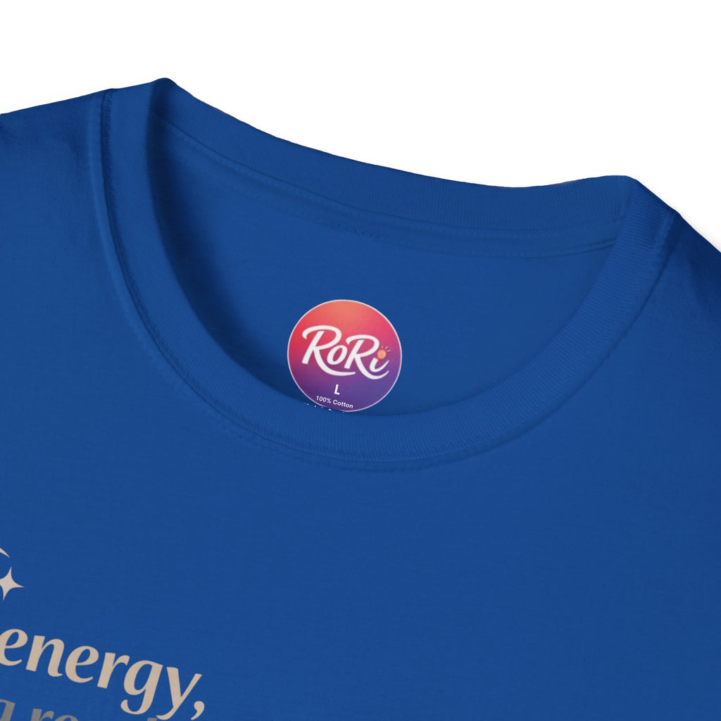 T-Shirt — “Soft energy, strong results.” Minimal Inspirational Graphic Tee
