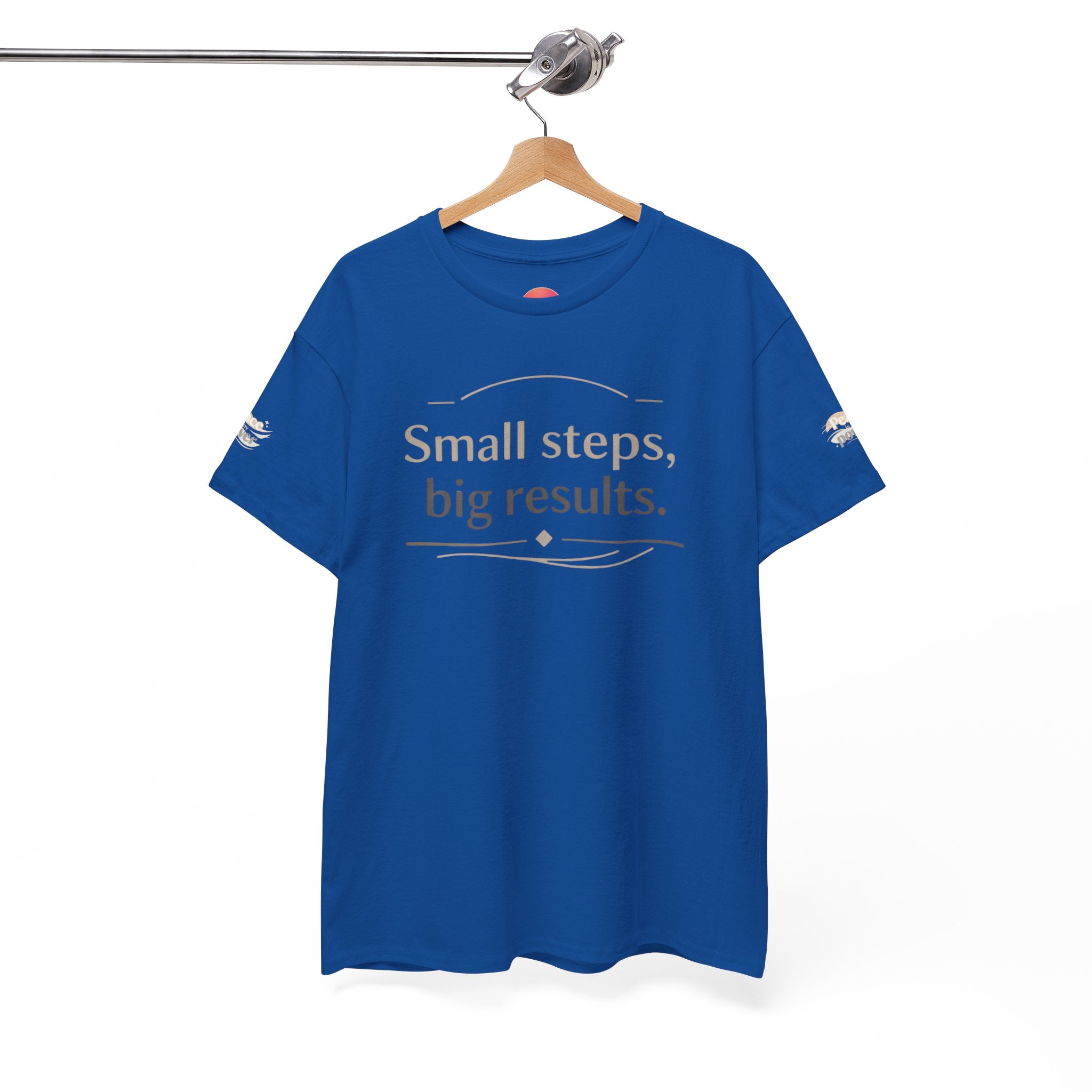 Motivational Tee — "Small steps, big results." Inspirational Cotton Shirt