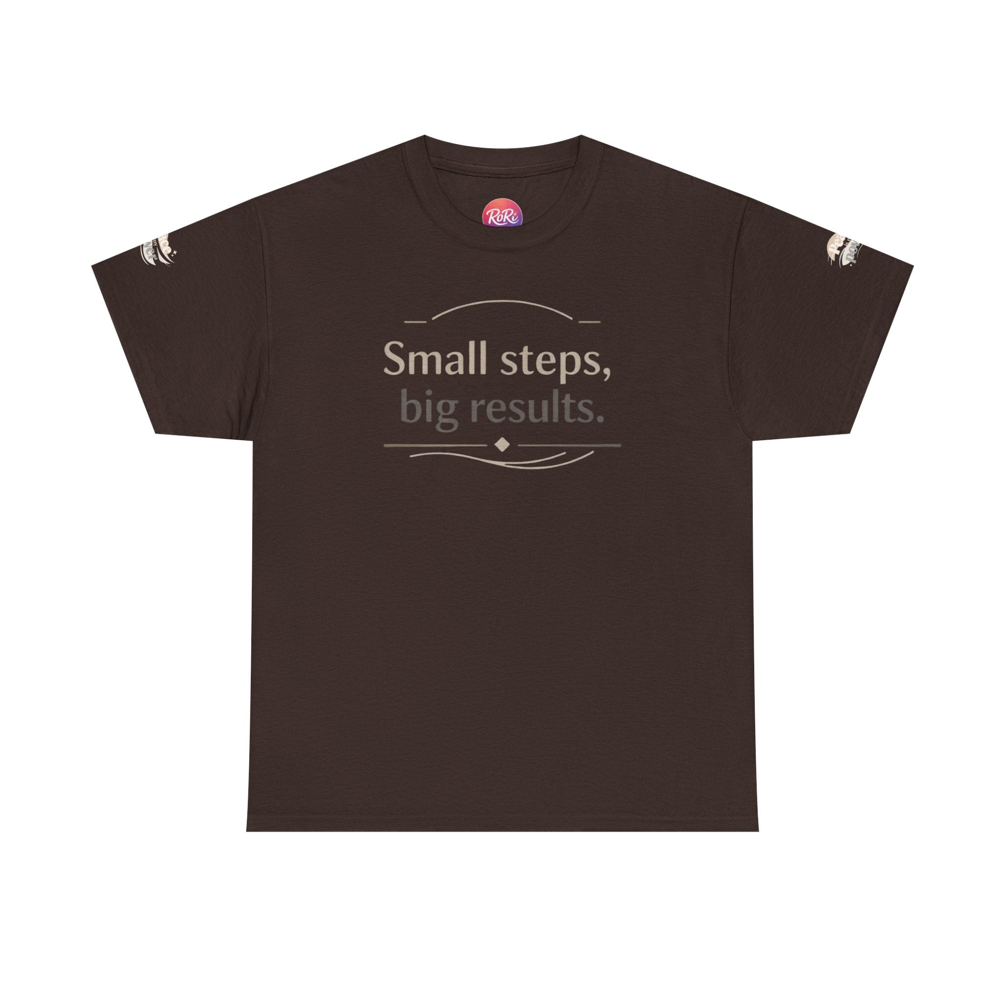 Motivational Tee — "Small steps, big results." Inspirational Cotton Shirt