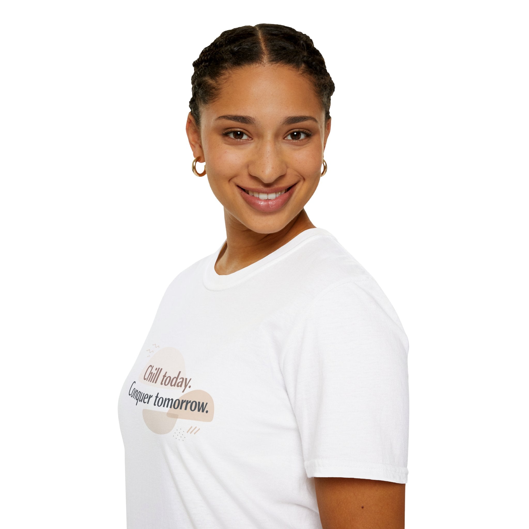 Chill Today. Conquer Tomorrow. T-Shirt — Minimal Motivational Tee | RoRi’s Ideas