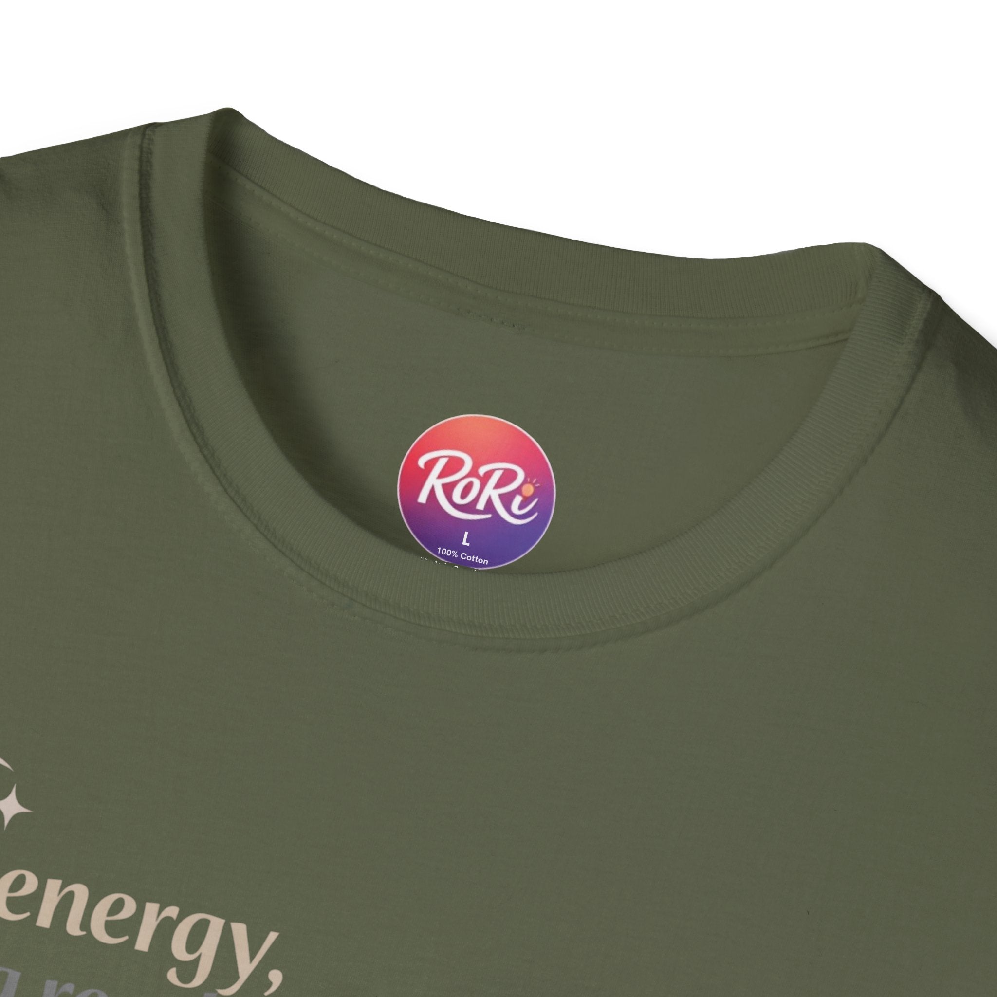 T-Shirt — “Soft energy, strong results.” Minimal Inspirational Graphic Tee