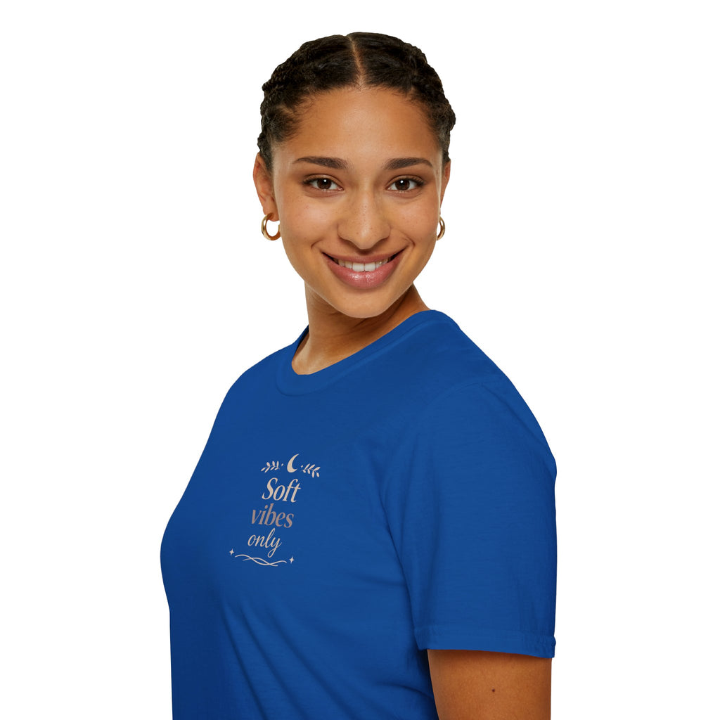 Soft Vibes Only T‑Shirt — Minimal Positive Quote Tee