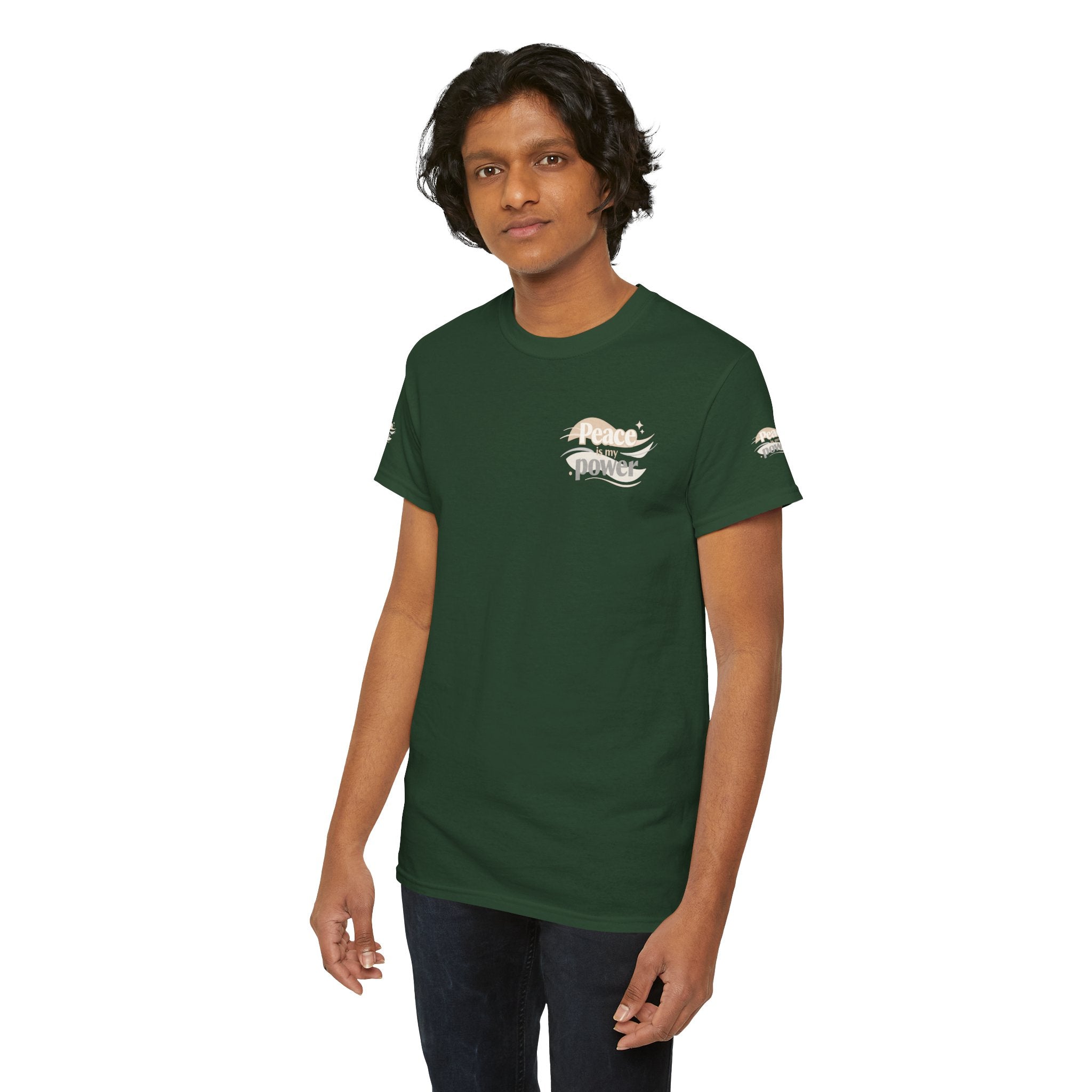 Power Mountain Tee — Minimal Retro Nature Graphic T-Shirt