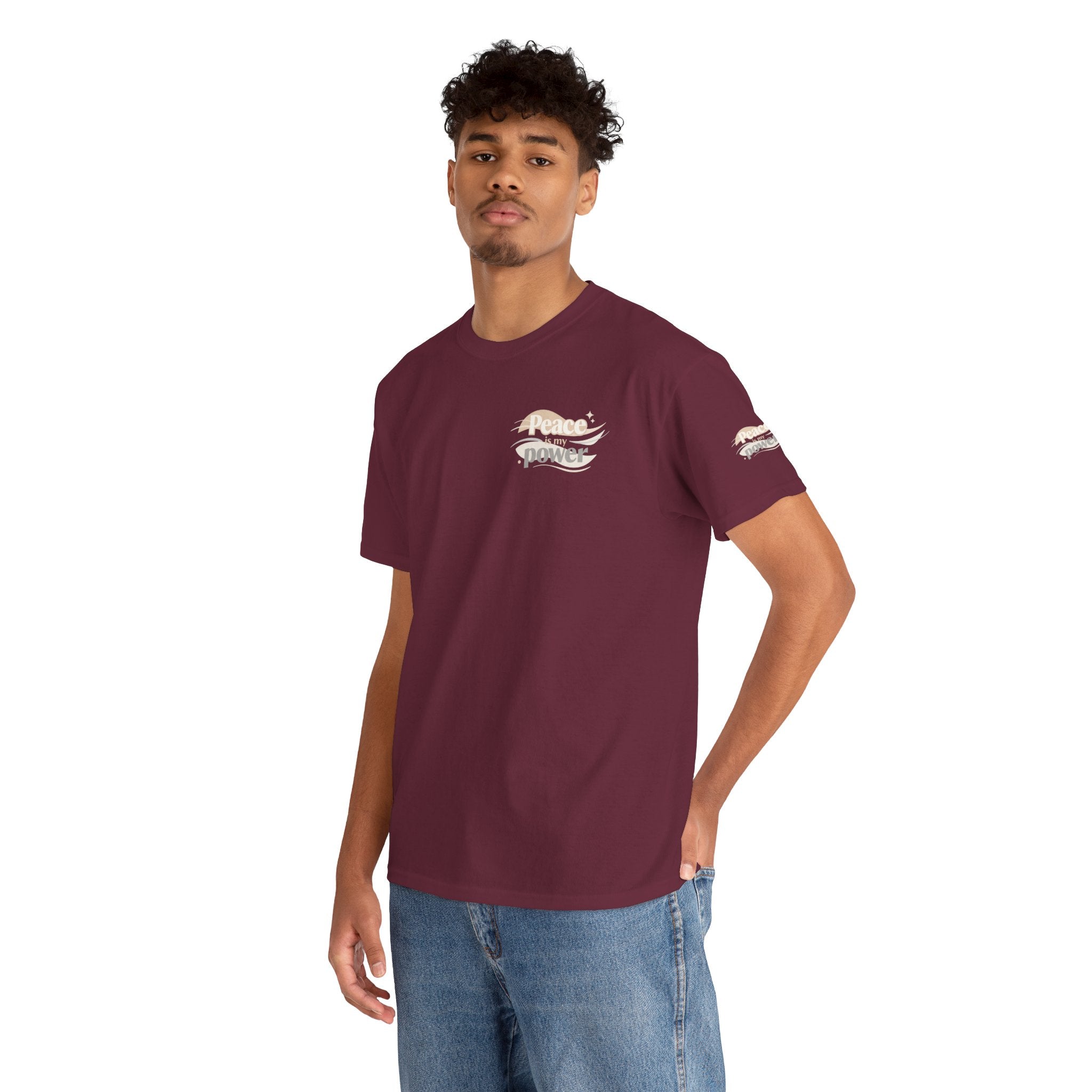Power Mountain Tee — Minimal Retro Nature Graphic T-Shirt