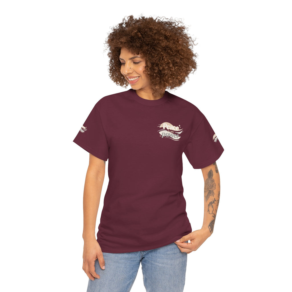 Power Mountain Tee — Minimal Retro Nature Graphic T-Shirt