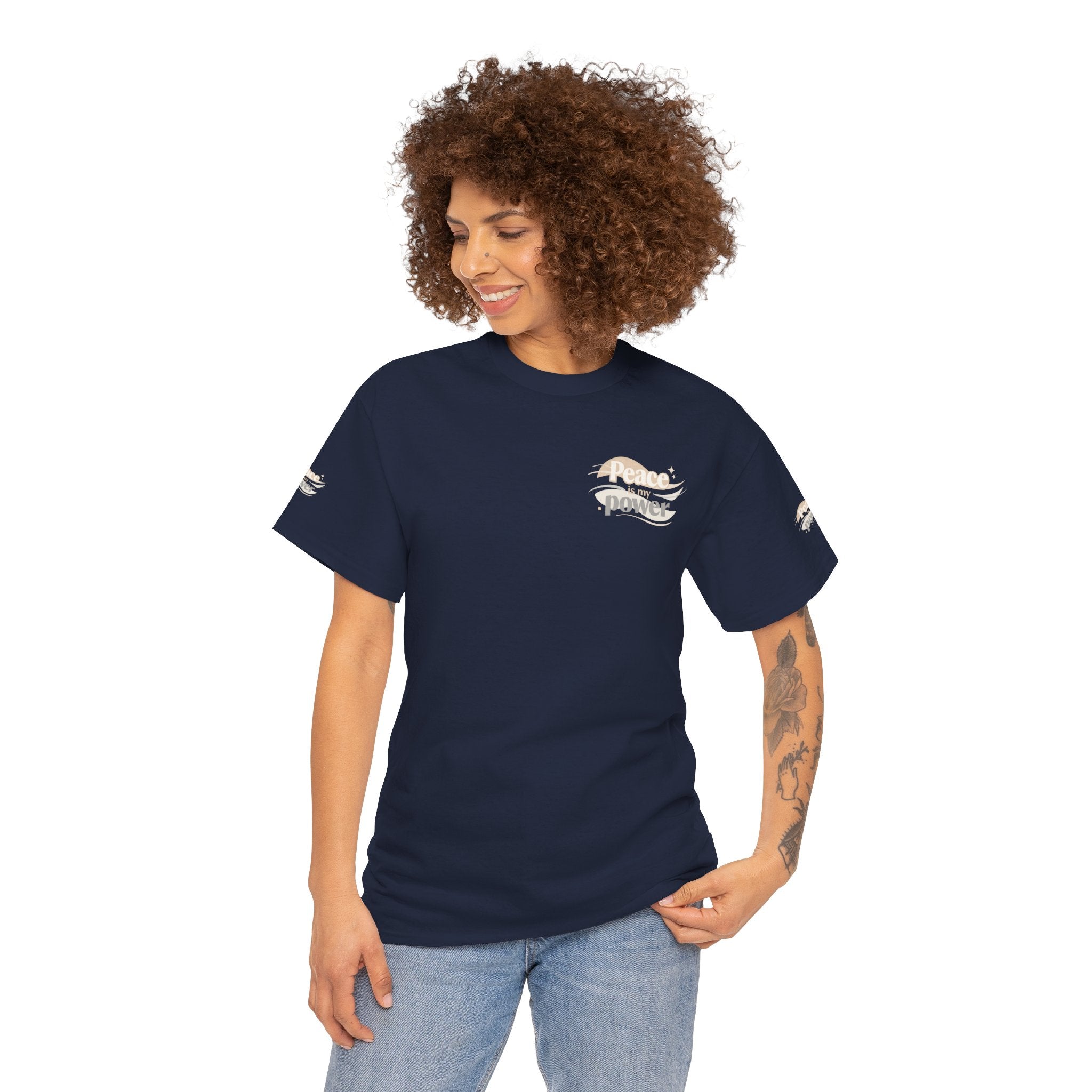 Power Mountain Tee — Minimal Retro Nature Graphic T-Shirt