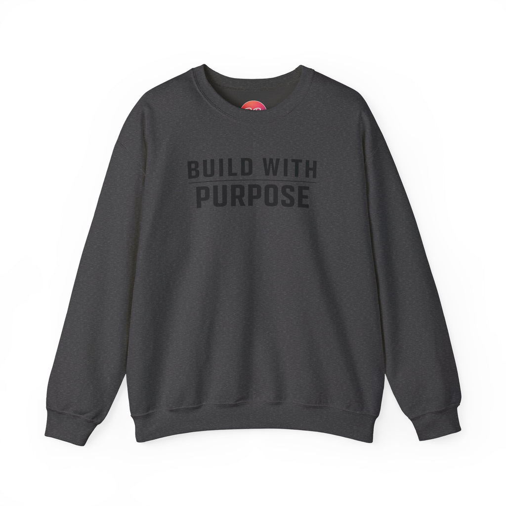 Build With Purpose Crewneck Sweatshirt — Motivational Neutral Pullover | RoRi’s Ideas