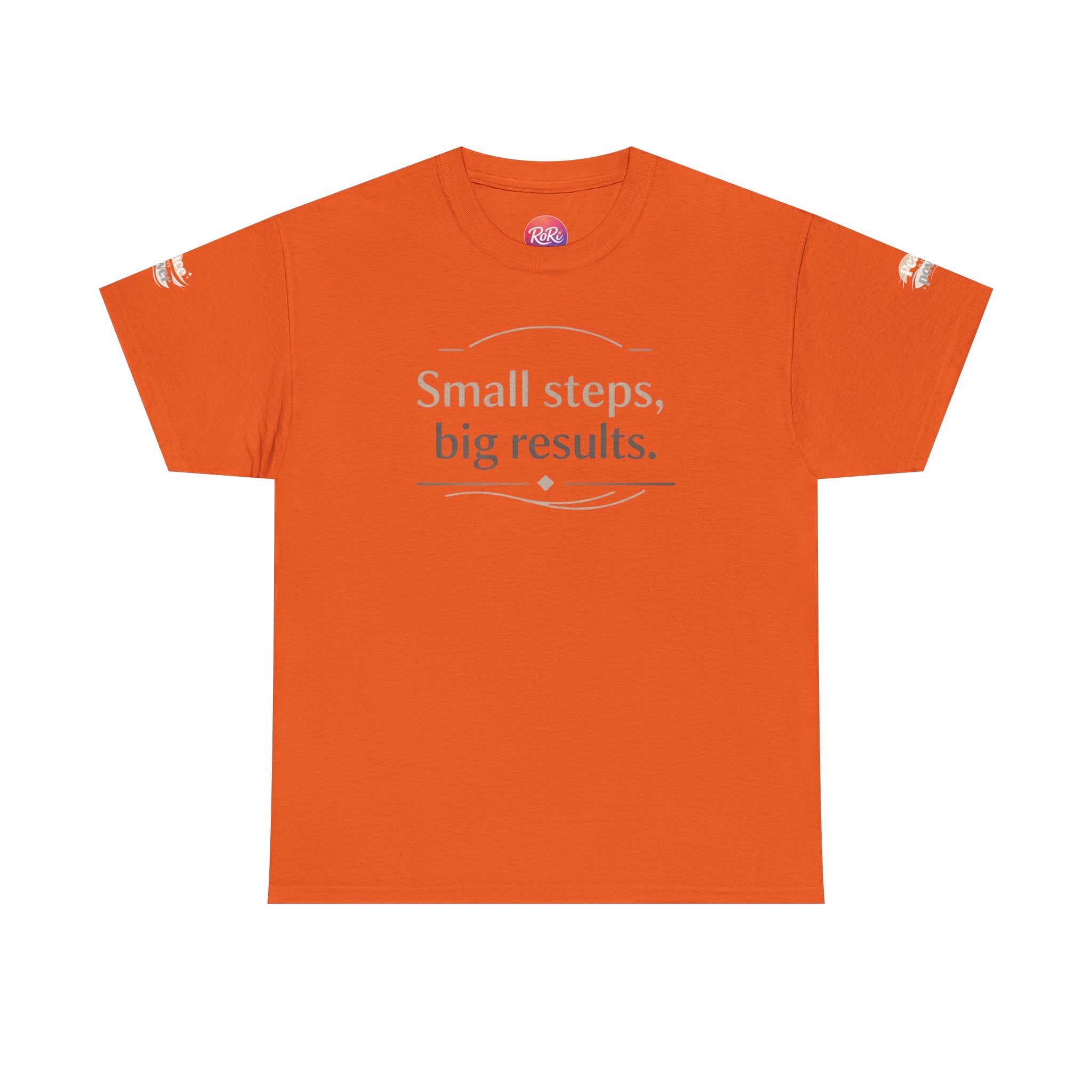Motivational Tee — "Small steps, big results." Inspirational Cotton Shirt