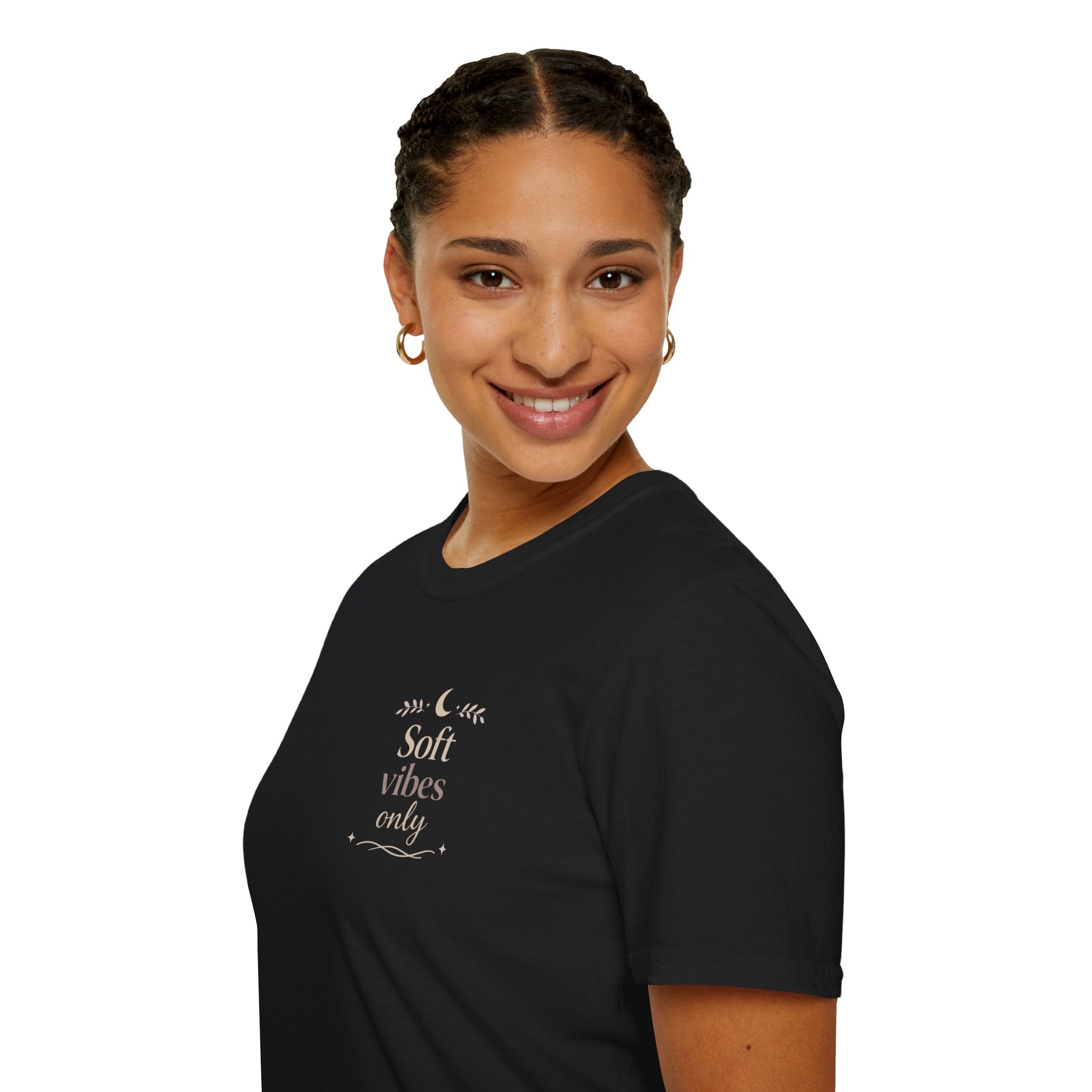 Soft Vibes Only T‑Shirt — Minimal Positive Quote Tee