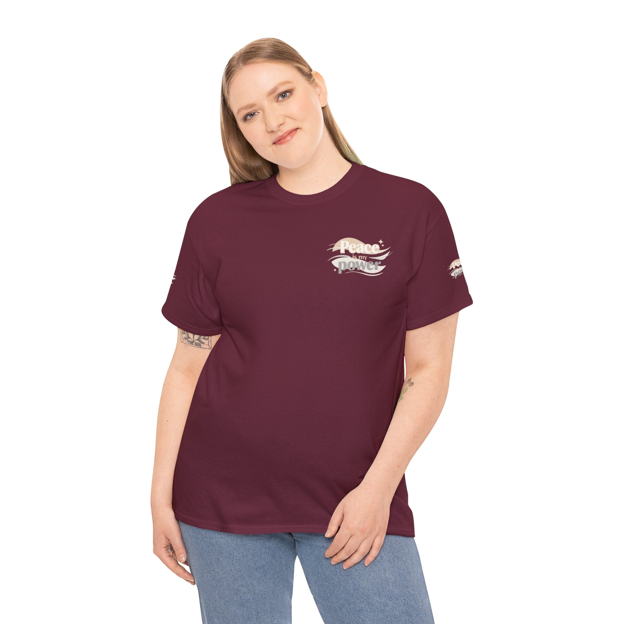 Power Mountain Tee — Minimal Retro Nature Graphic T-Shirt
